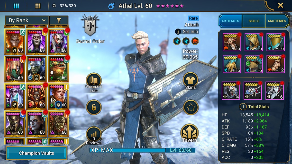 RAID: Shadow Legends arena battle screenshot